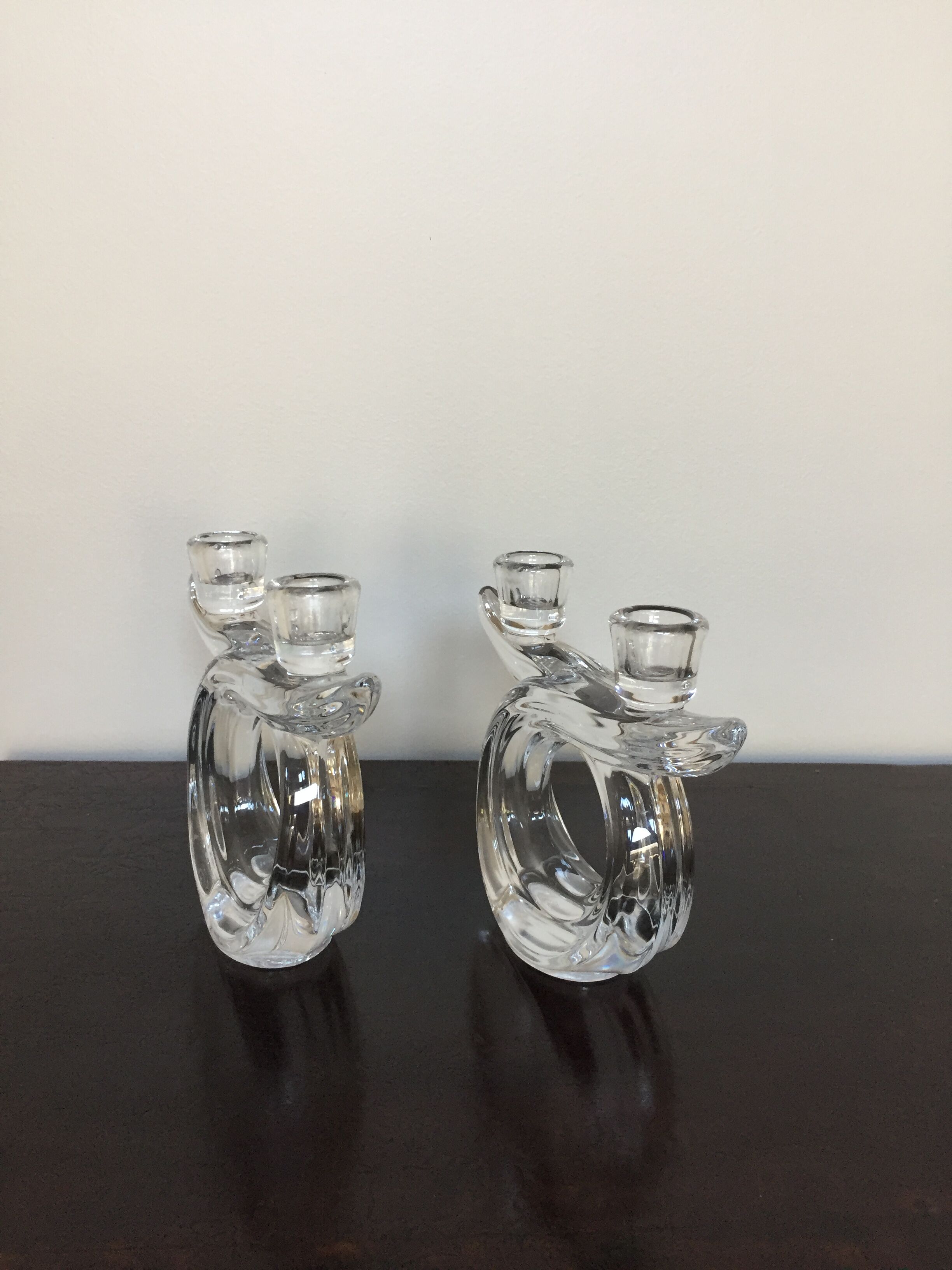 Pair of Art Deco Cristallerie de Vannes candlesticks