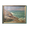 Tableau, huile sur toile, «  La mer à Gatteville » de Jean Bernard Eschemann de 1924