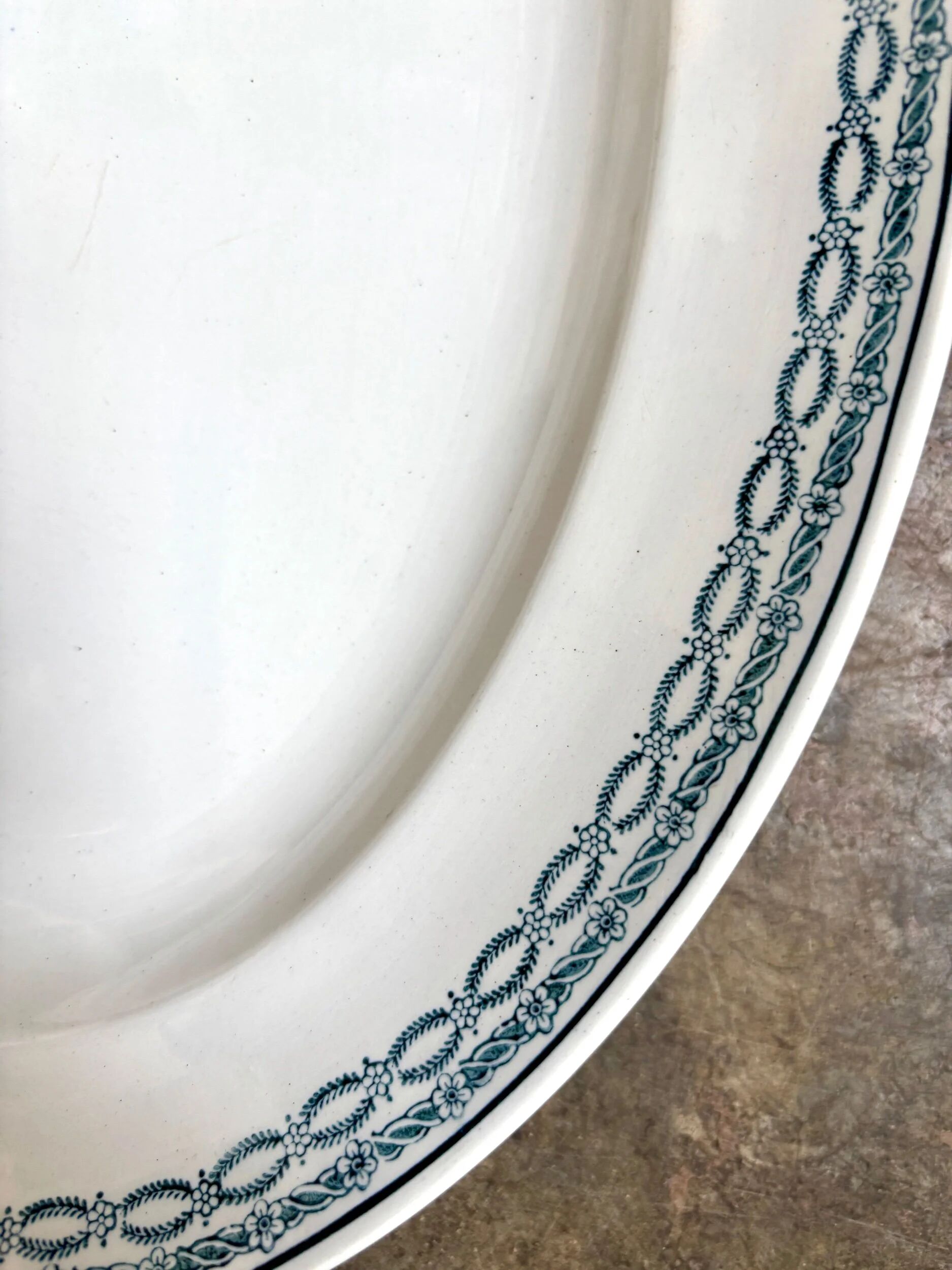 Large oval dish St Amand in blue ironstone