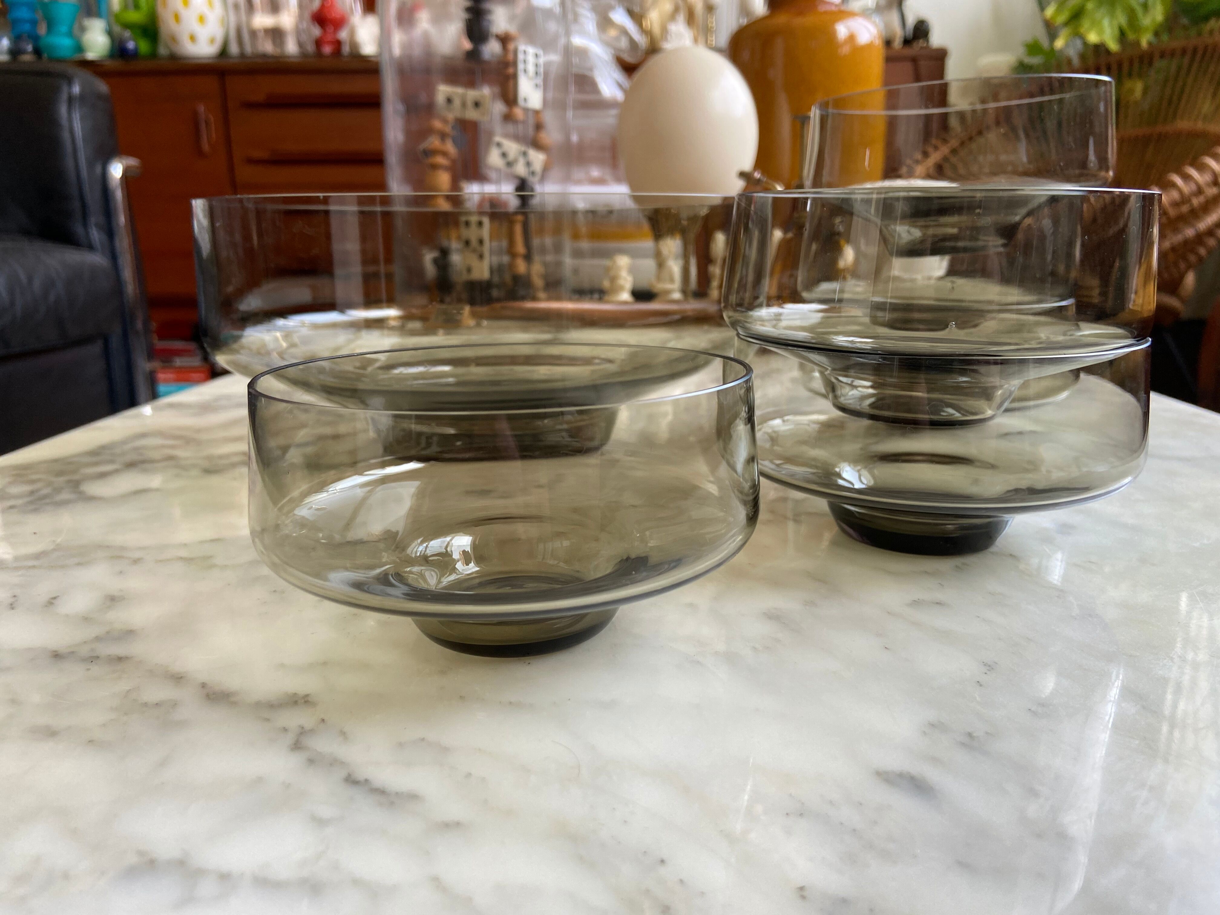 Smoked glass dessert service