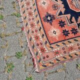 Old square shirvan rug, 1950s vintage