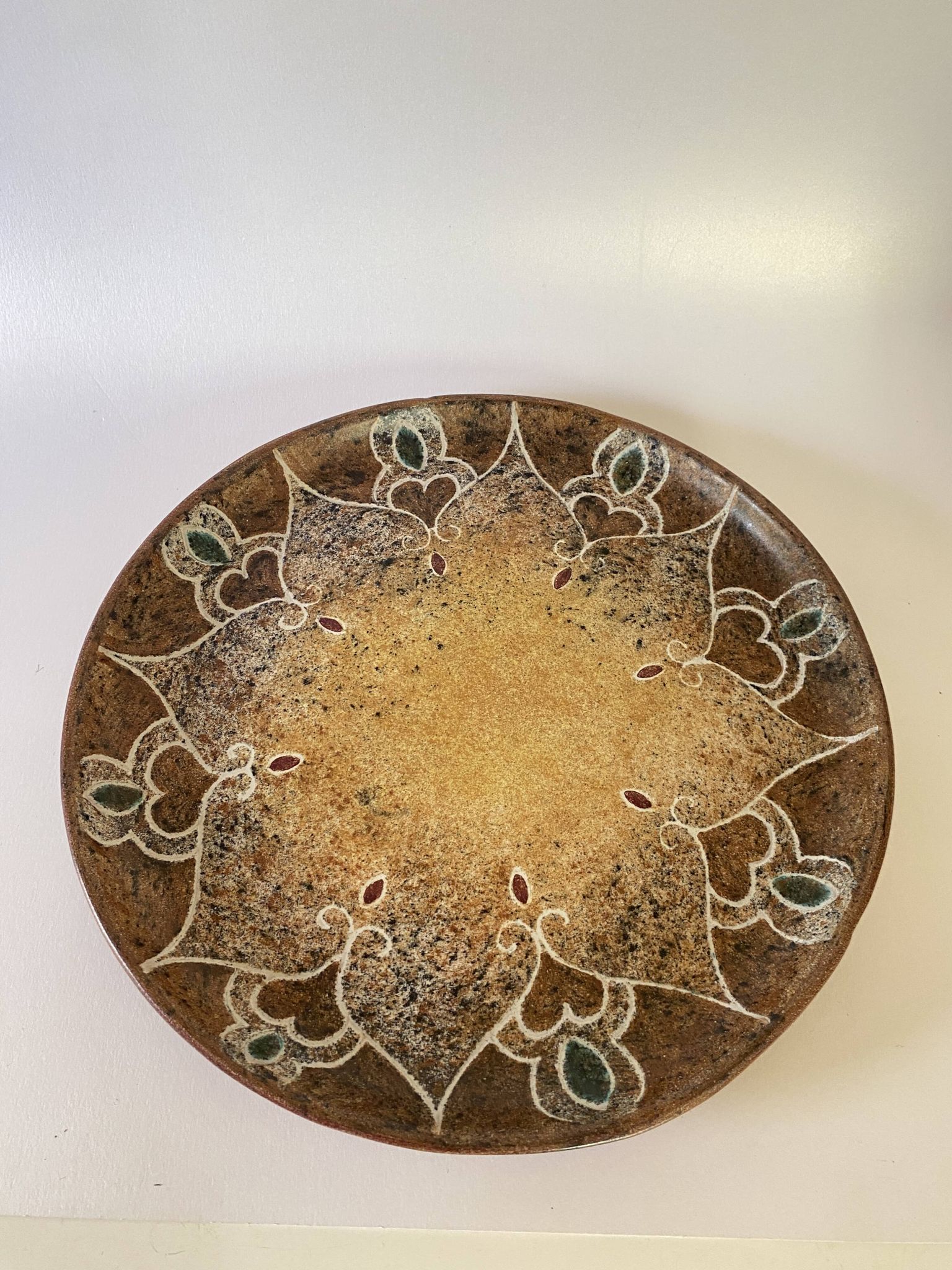 B.Buffat dish, 30 cm for the Grange aux Potiers 60s-70s