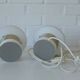 Pair of Mid Century Modern Bedside Lights Mushroom Milk Glass Lamps