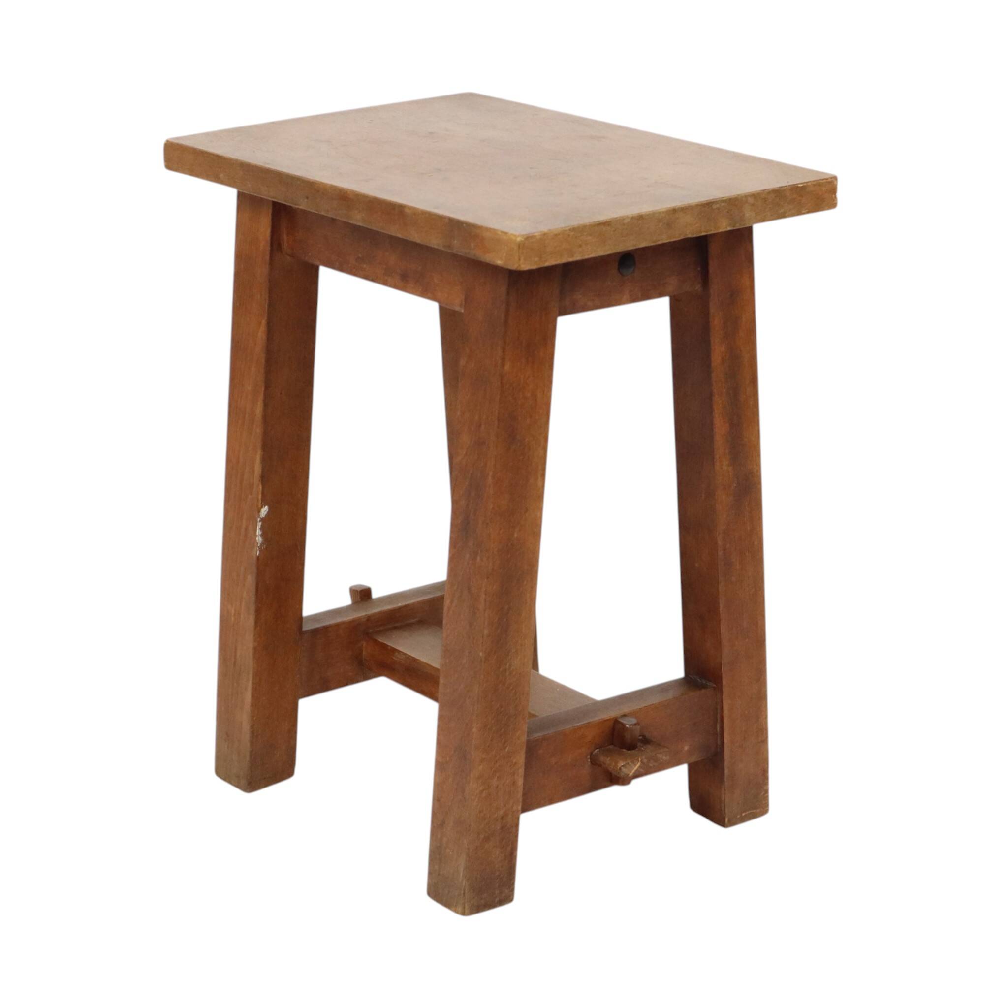 Charming Old Wooden Stool from Southern France – Rustic 1950s Style