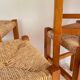 Paire de tabourets bois et paille vintage