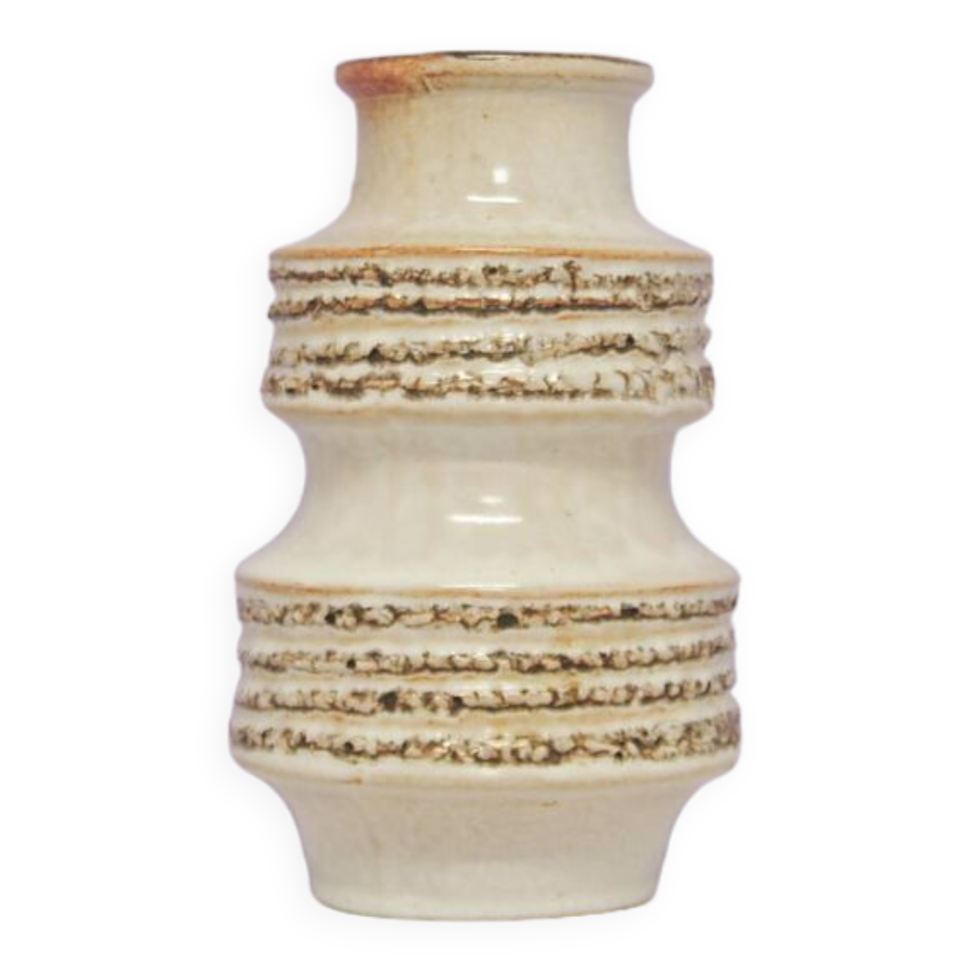 Vintage taupe pagoda west germany vase scheurich