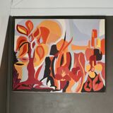 Psychedelic canvas, painting, 70s