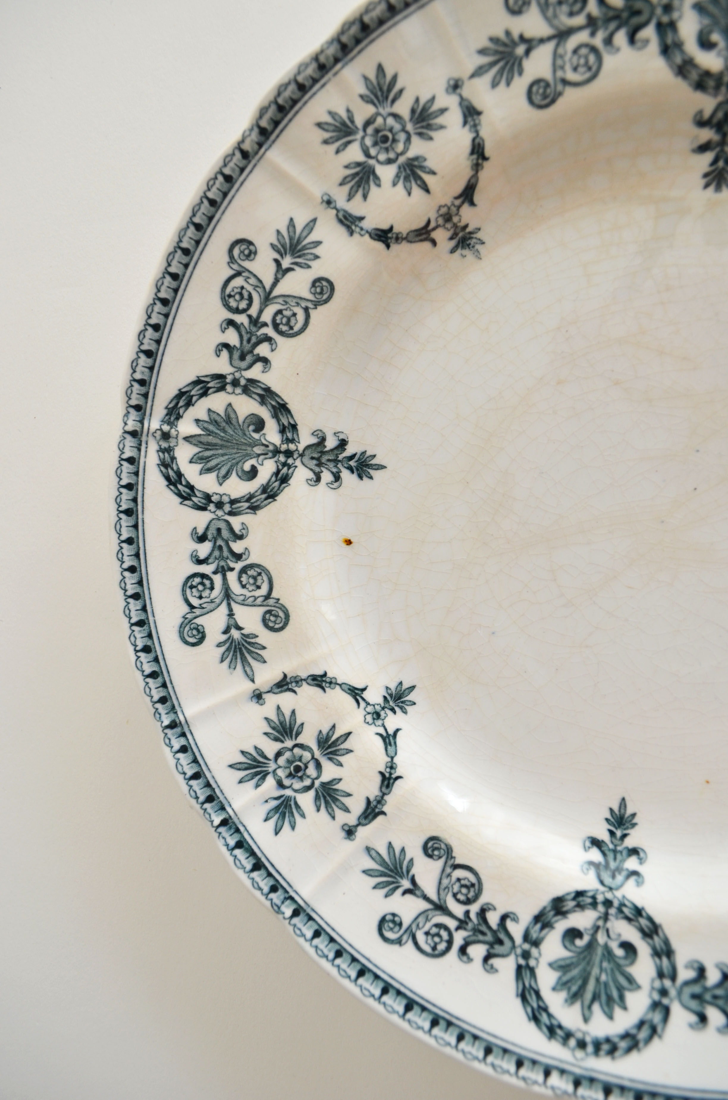 Two flat plates iron earth opaque porcelain by Gien Malmaison