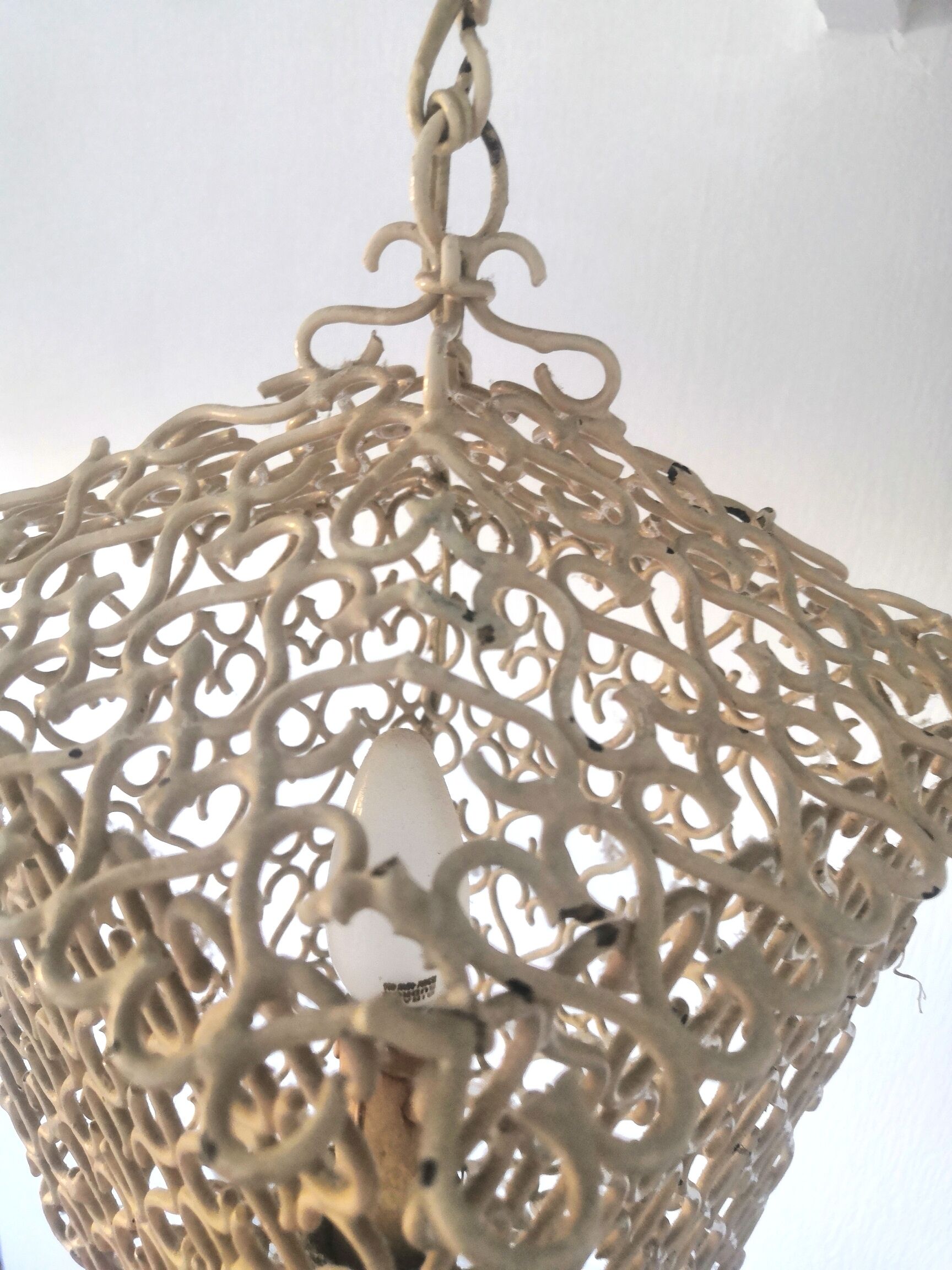 Lantern suspension in metal hooks design 50s - 60s