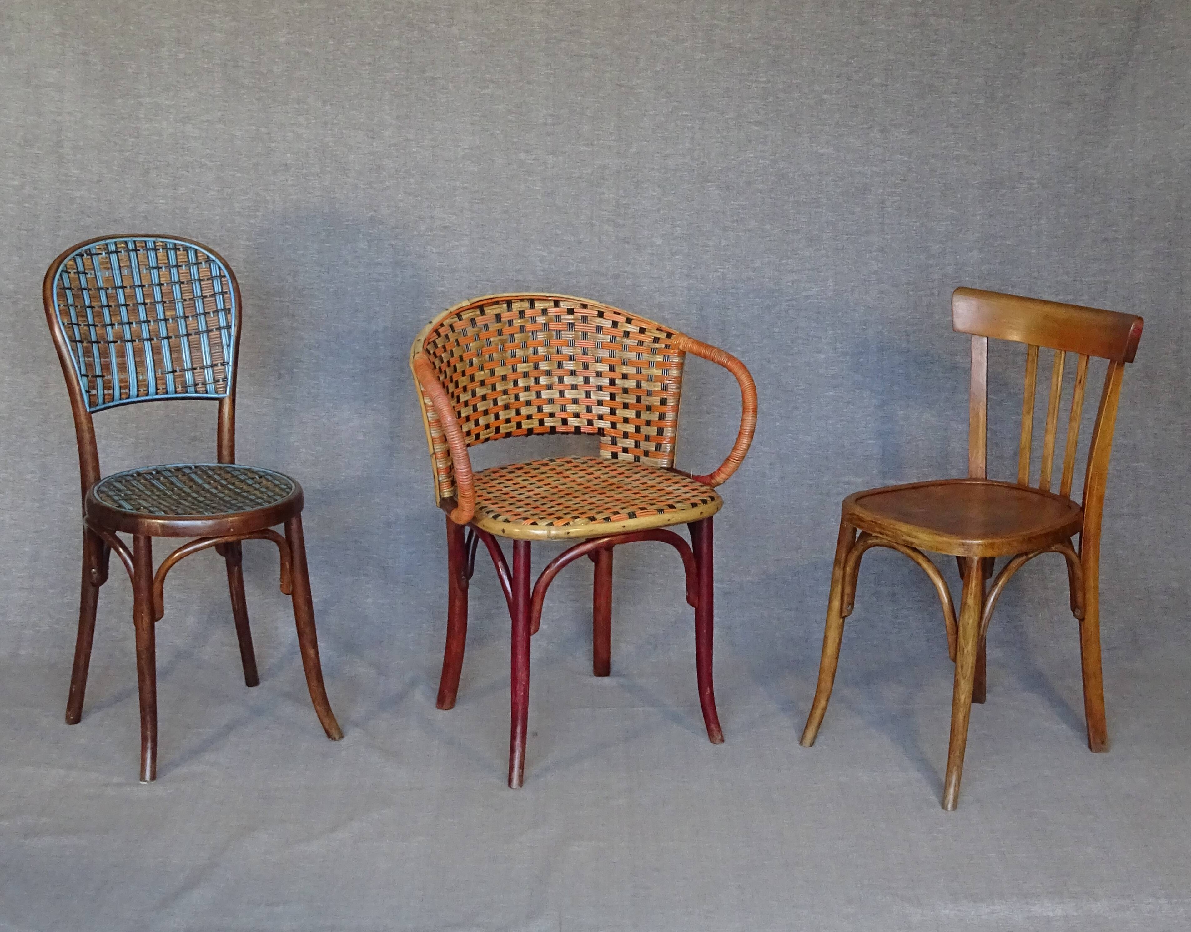 Fischel wicker terrace armchair 1930, N°415/F