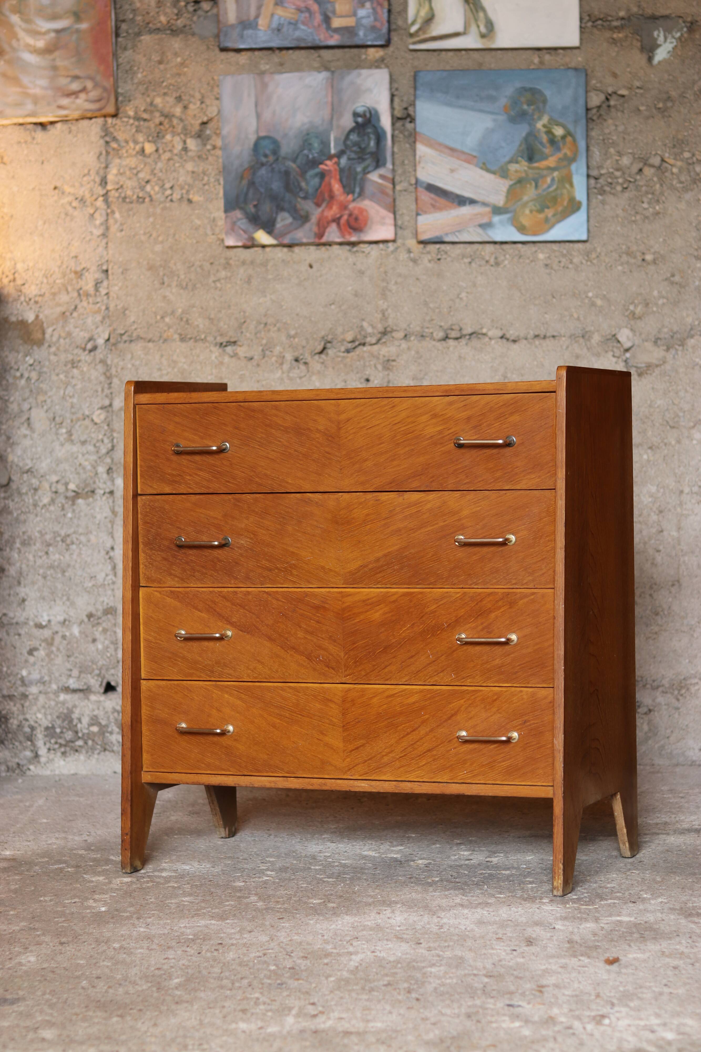 Commode vintage 1950/60 en placage de chêne