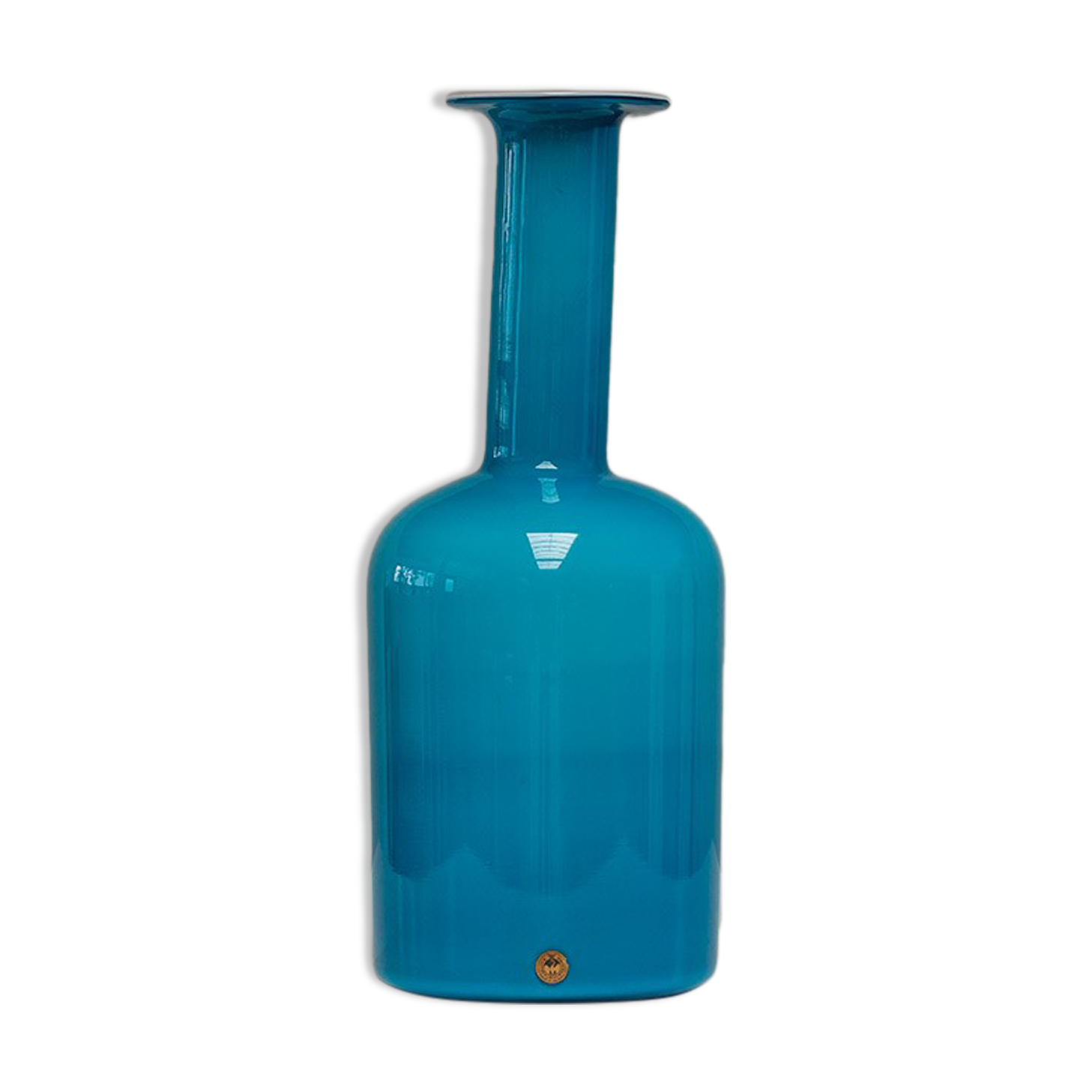 Large blue Gulvvas Otto Brauer for Kastrup Holmegaard 1970