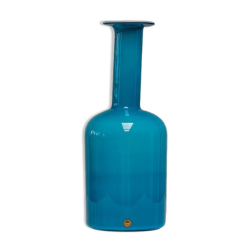 Large blue Gulvvas Otto Brauer for Kastrup Holmegaard 1970