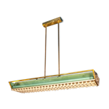 Four brass, aluminum and plexiglas ceiling panels. Italy 1950s