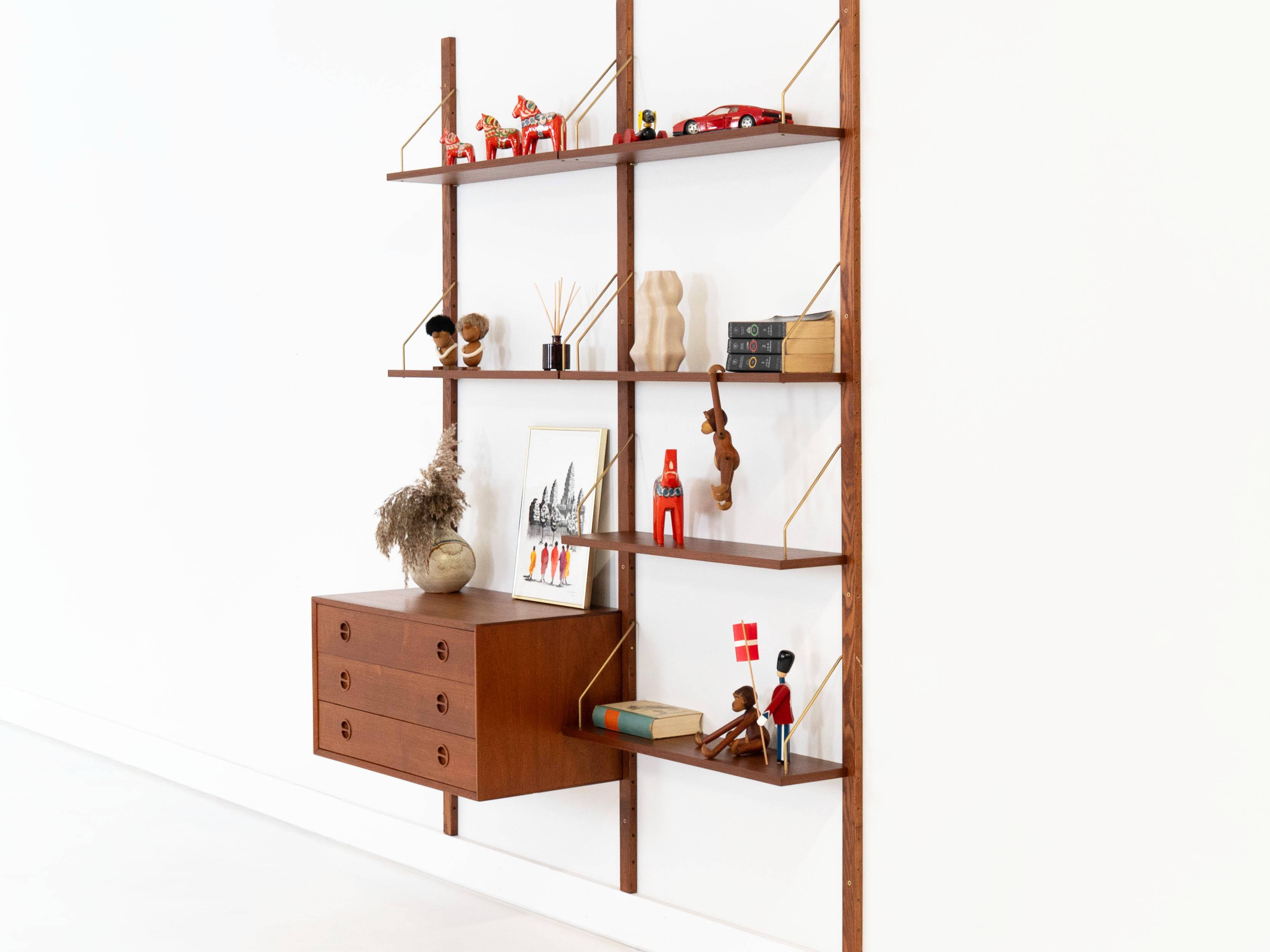 Teak modular shelving unit, Danish design, 1960s, made in Denmark