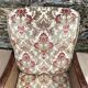 Fauteuil anglais cannage et velours , style Chippendale