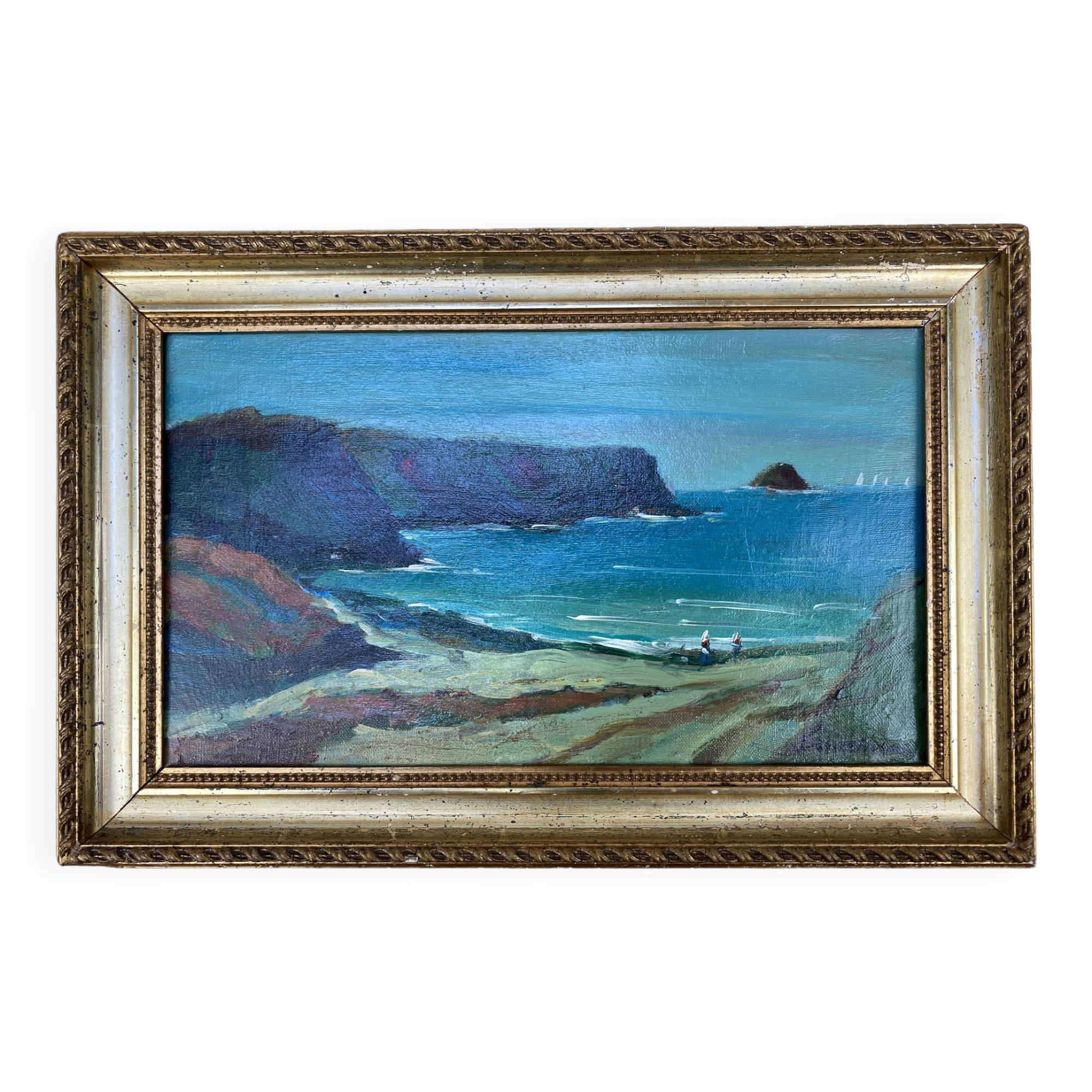 Marine painting Désiré-Lucas early twentieth oil on canvas