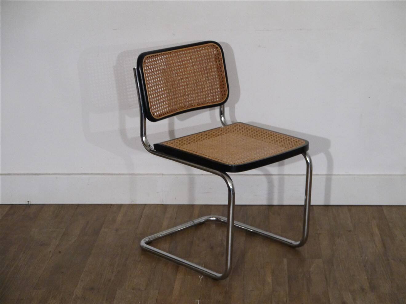 Cesca chair in tubular metal and cane 1970