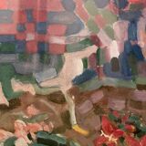 Paysage soleil abstrait XXe