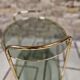 Golden dessert table and smoked glass 1970 vintage