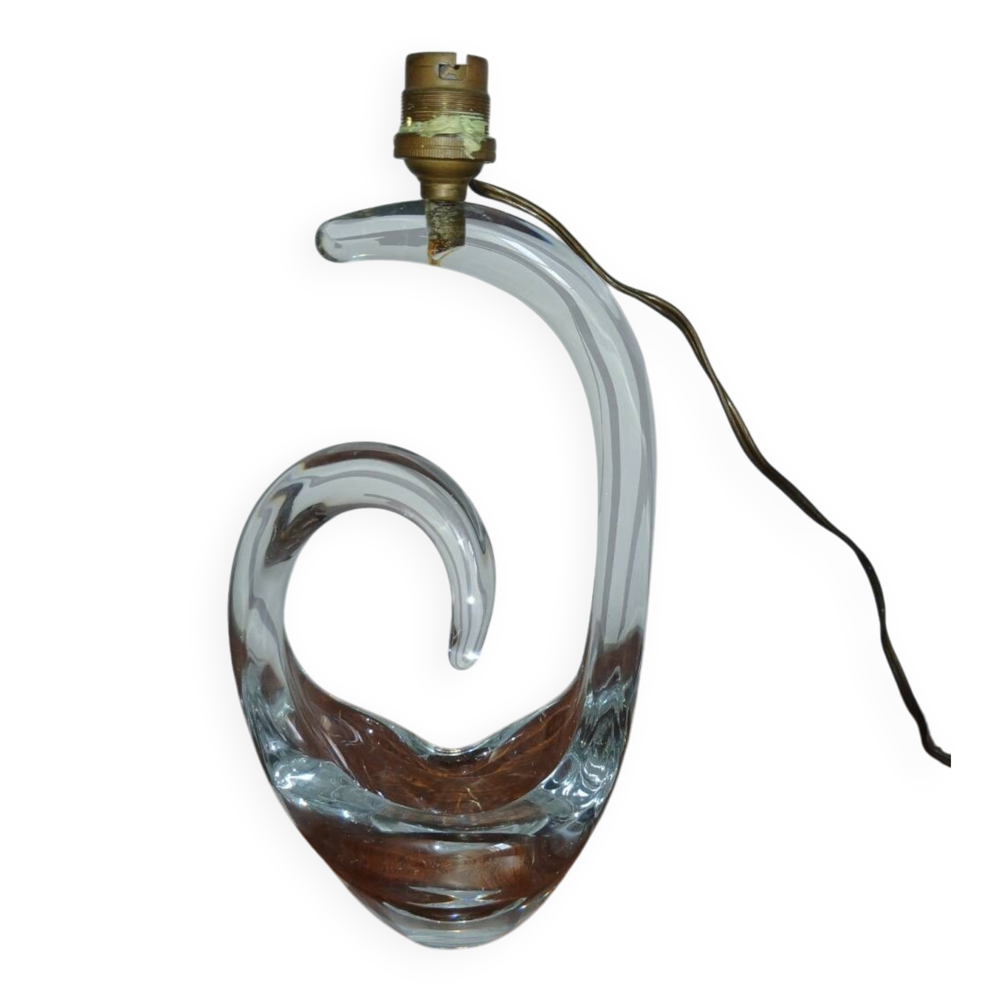 Antique lamp base in Schneider France crystal.