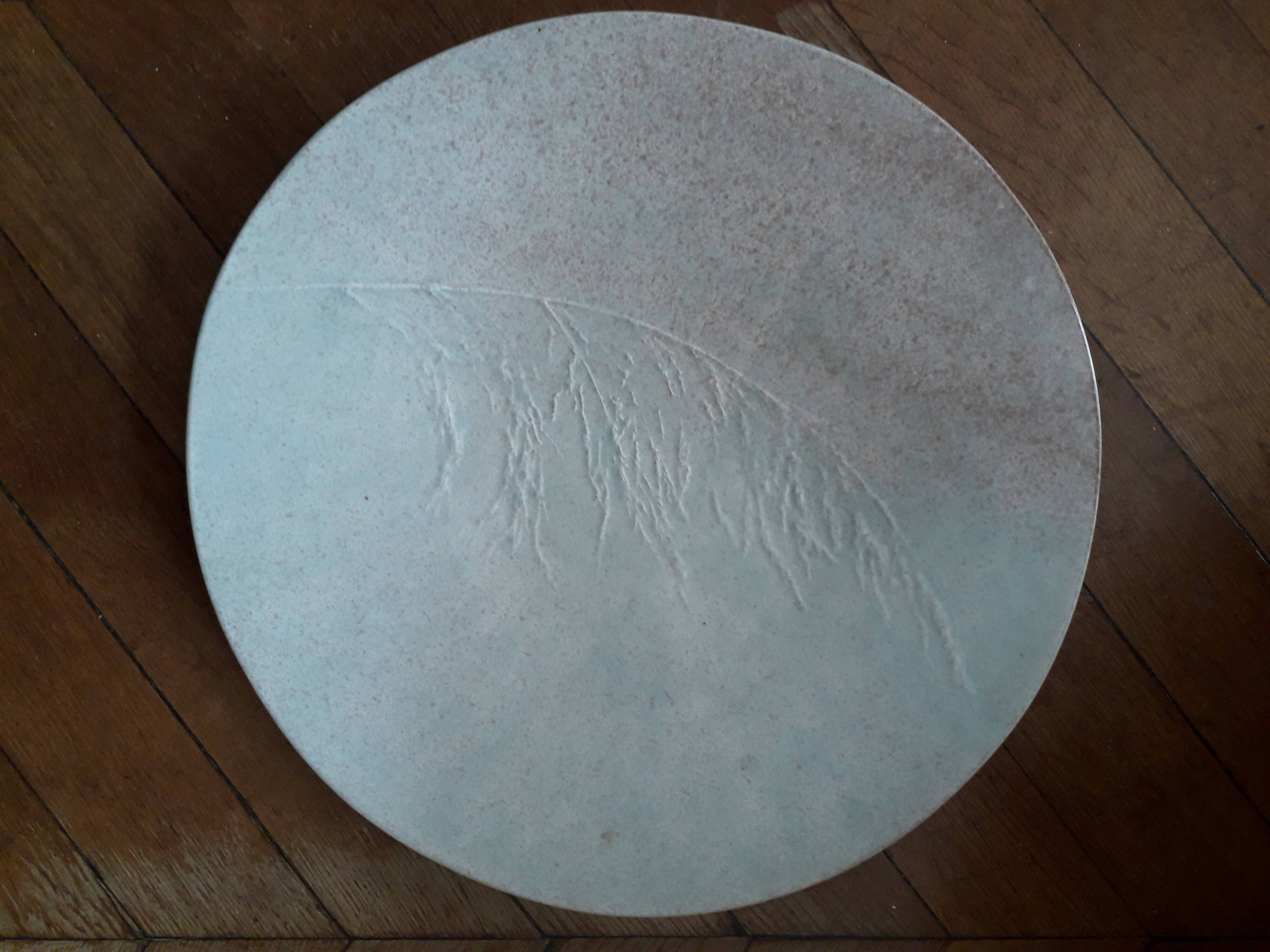 Large vintage decorative ceramic dish signed René Philippe