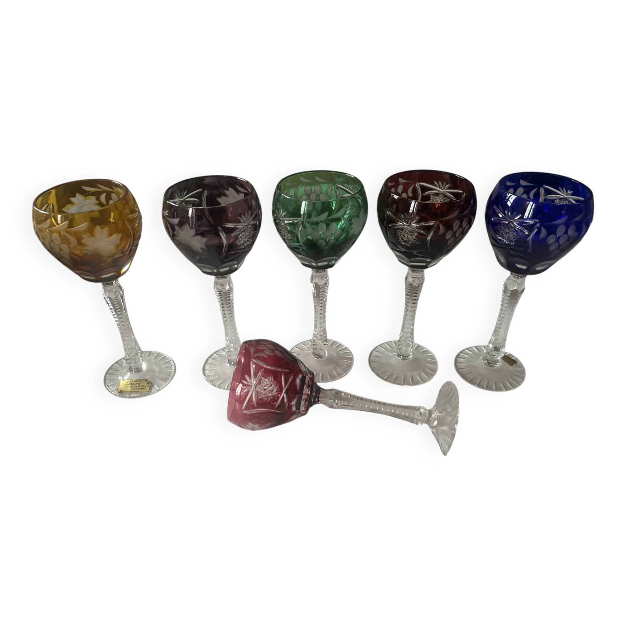 Set of 6 Lorraine crystal glasses