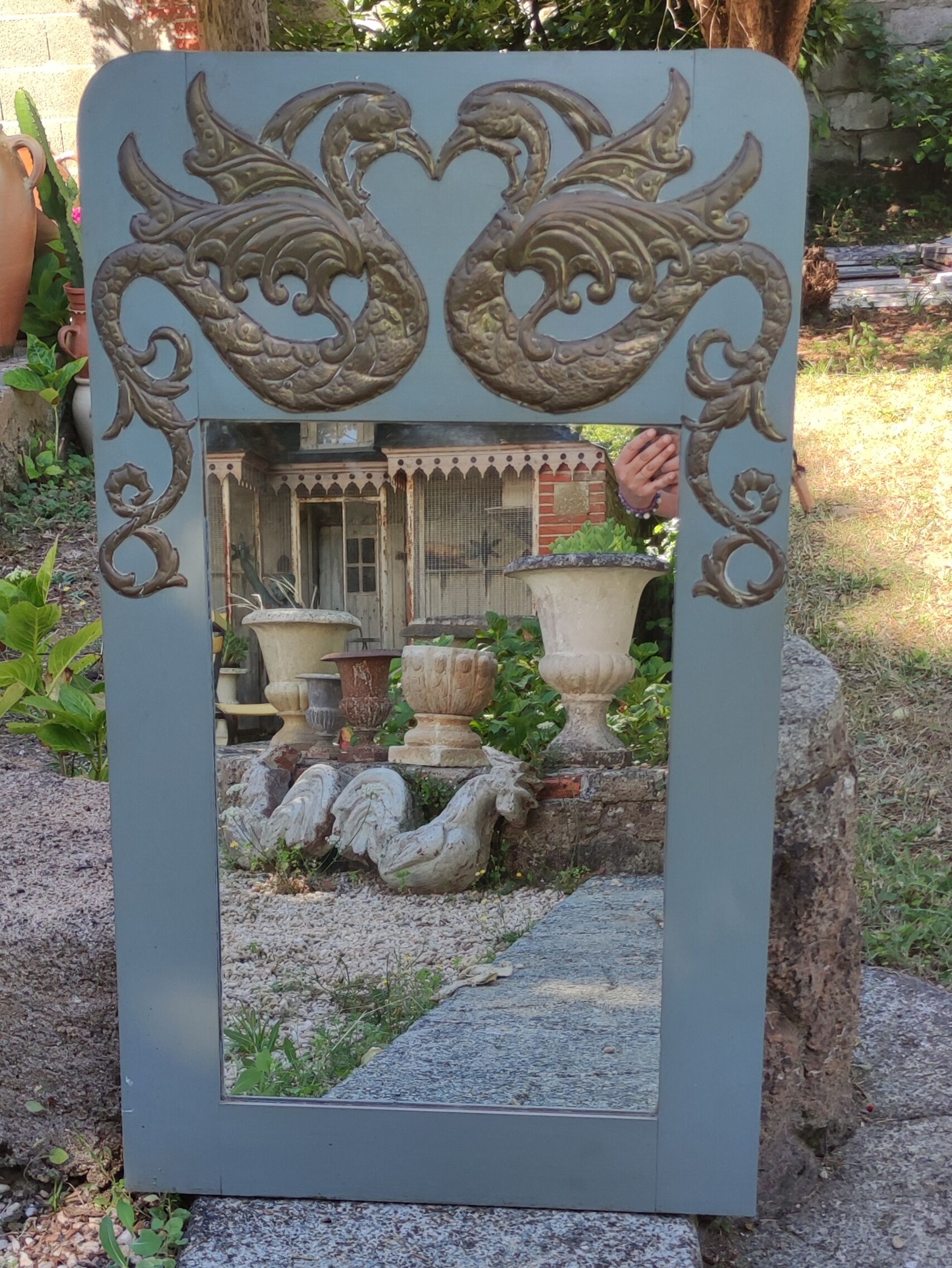 Original vintage mirror decoration birds