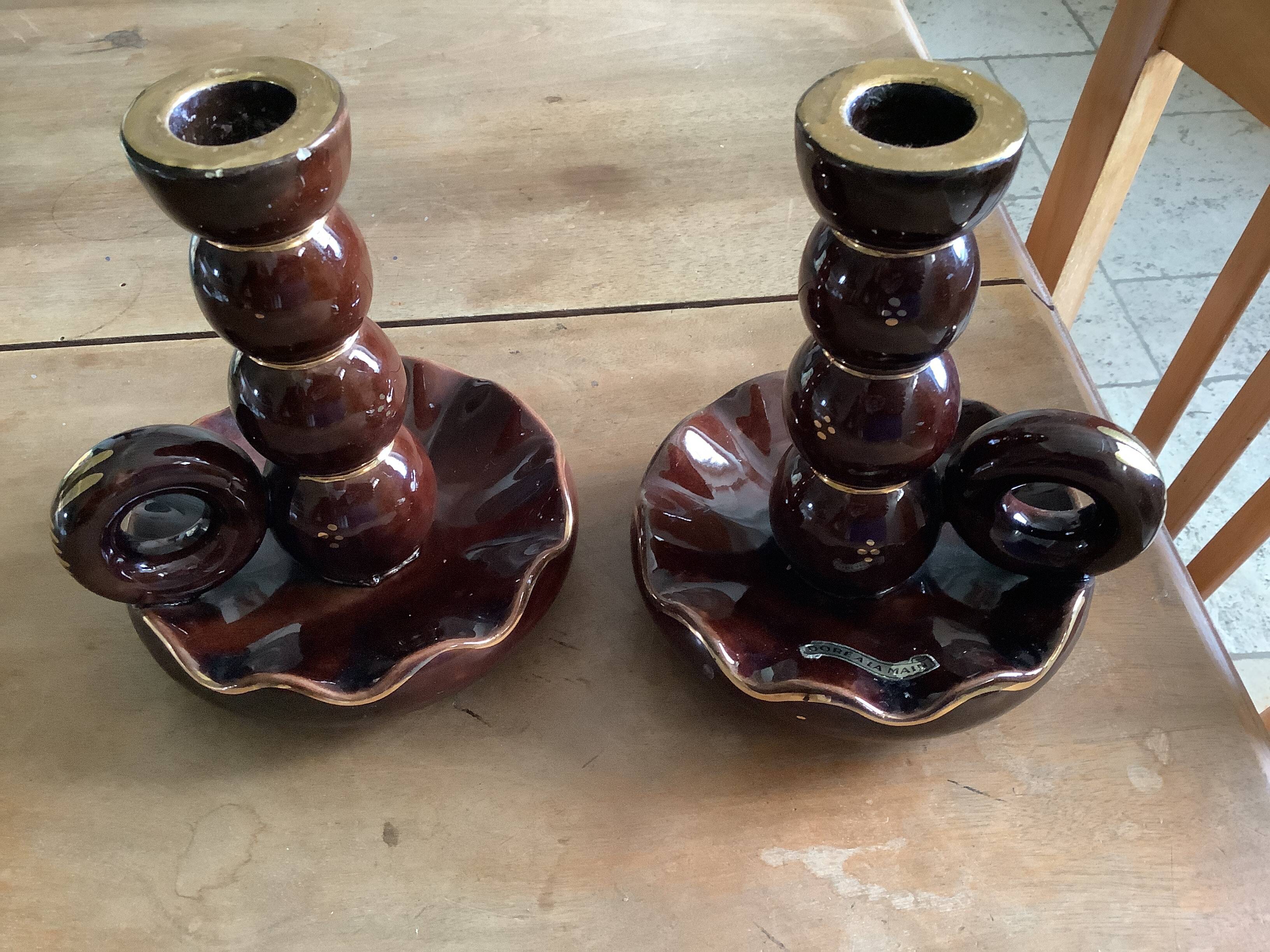 Lot bougeoirs vintage