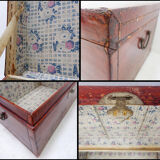 Chinese red lacquered leather trunk from the early 20th century.