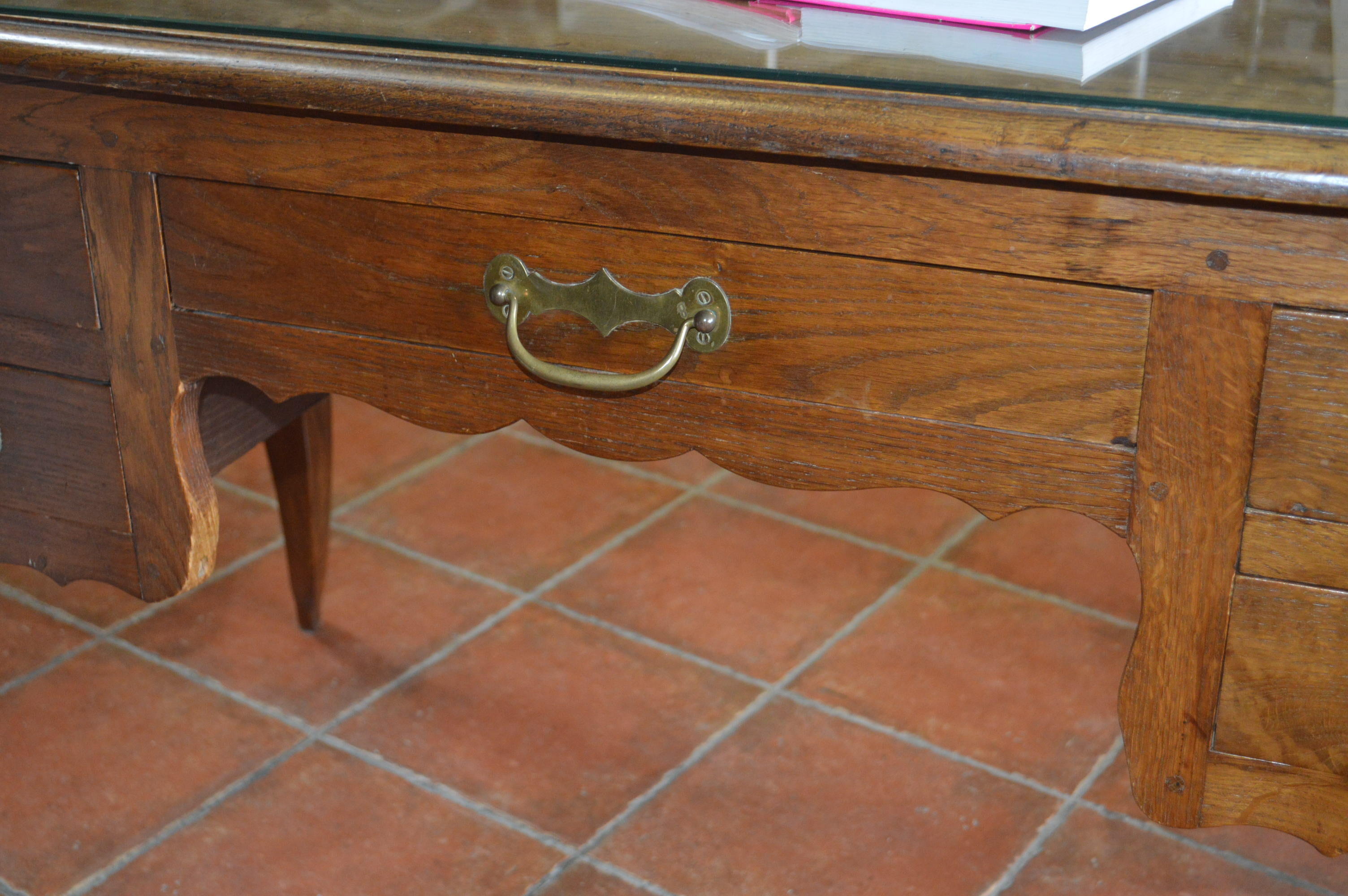 Oak with 5 drawers desk