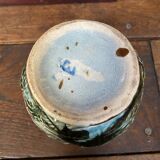 Majolica pitcher depicting a heron, 1900