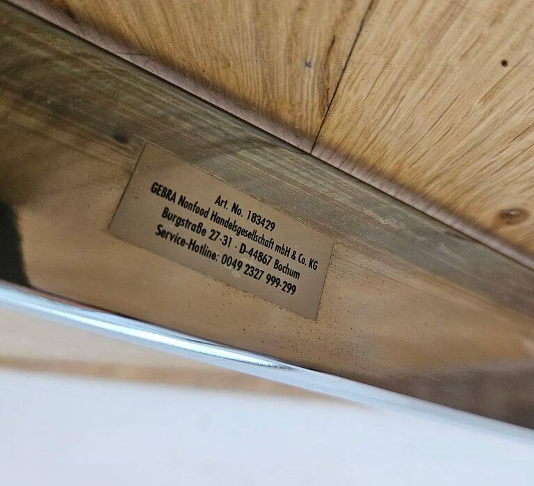 Midcentury Design Cantilevered Glass & Chrome Side Coffee Table, 1980s