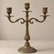 Three-light candelabrum in brass — France, 20th century