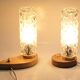 Pair of matching bedsides in light wood and 1960s glass