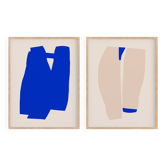 Pair of prints, abstract wall art set of two, 50x70cm