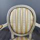 Pair of Medallion Armchairs in Louis XVI Style with Footrests, 20th Century