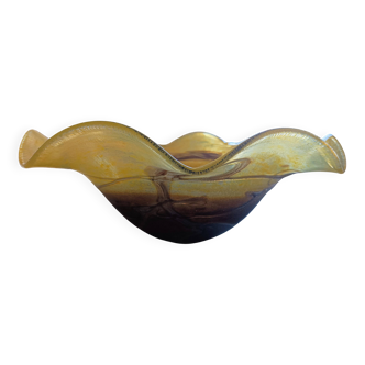 Large vintage lampshade in blown glass in the Biot style