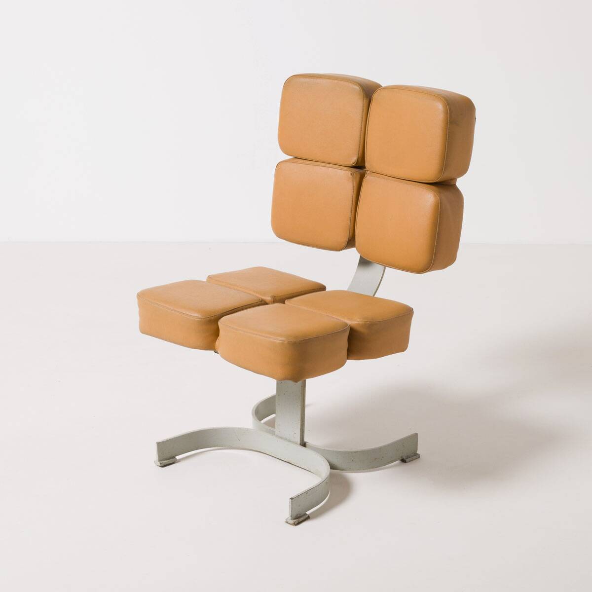 Unique brutalist chair, former Czechoslovakia, 1970s Large set available