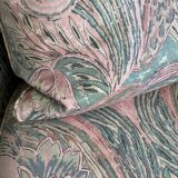 Mint Green Wicker Lounge Chair with Pastel Cotton Cushions — 1980s Coastal Revival