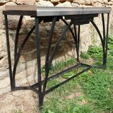 Art Deco console in wrought iron and steel (Art deco, wrought iron and steel console)