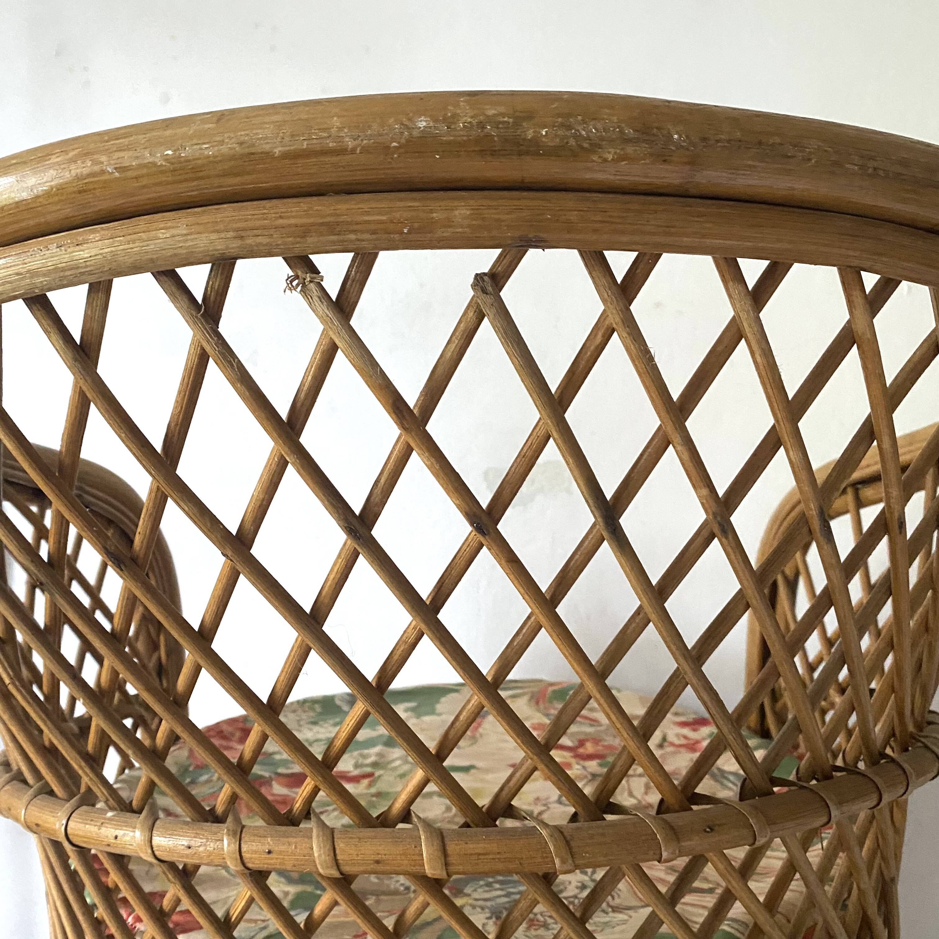 Vintage rattan armchair
