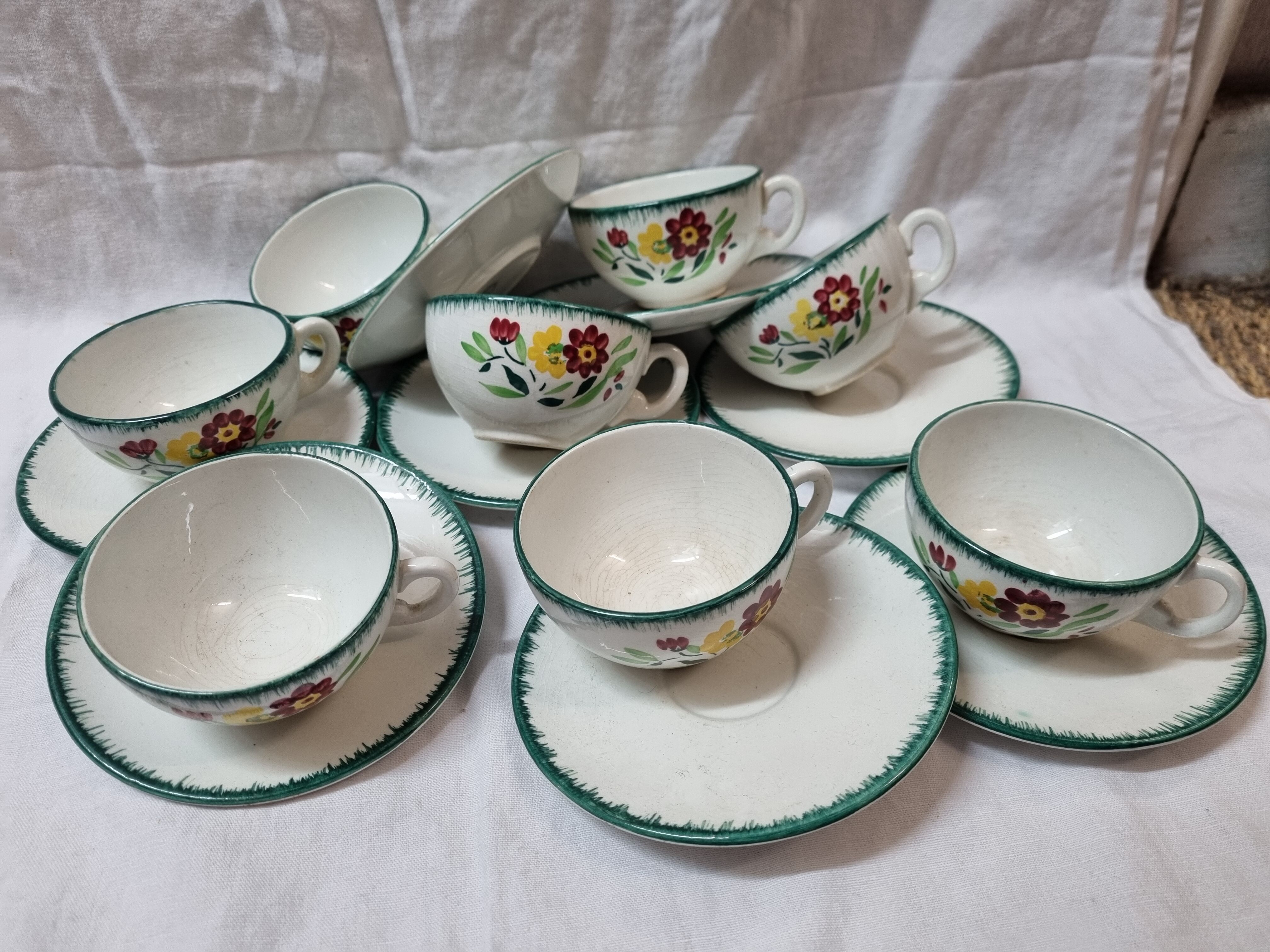 8 coffee cups Lunéville from 1940/50