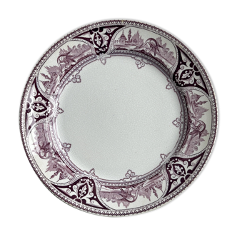 Assiette en porcelaine anglaise antique "Poonah" de Brown-Westhead