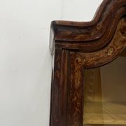 Dutch display cabinet in two parts made of marquetry wood.