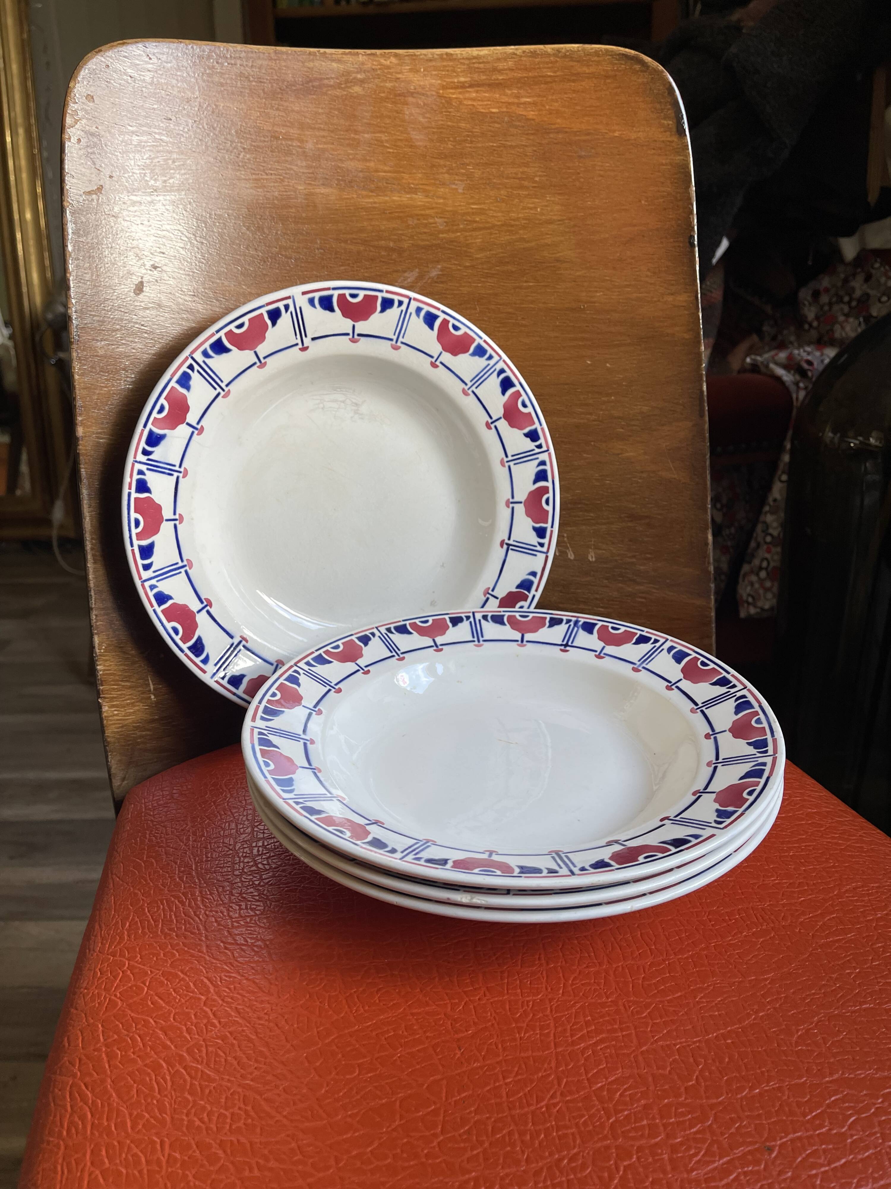Antique deep plates Digoin