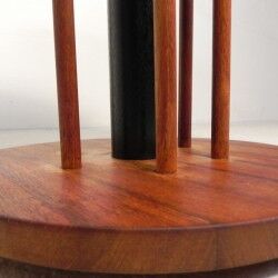 Vintage teak table with 6 narrow and 1 wide style, 1980s.
