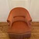 Vintage pink toad armchair with fringes