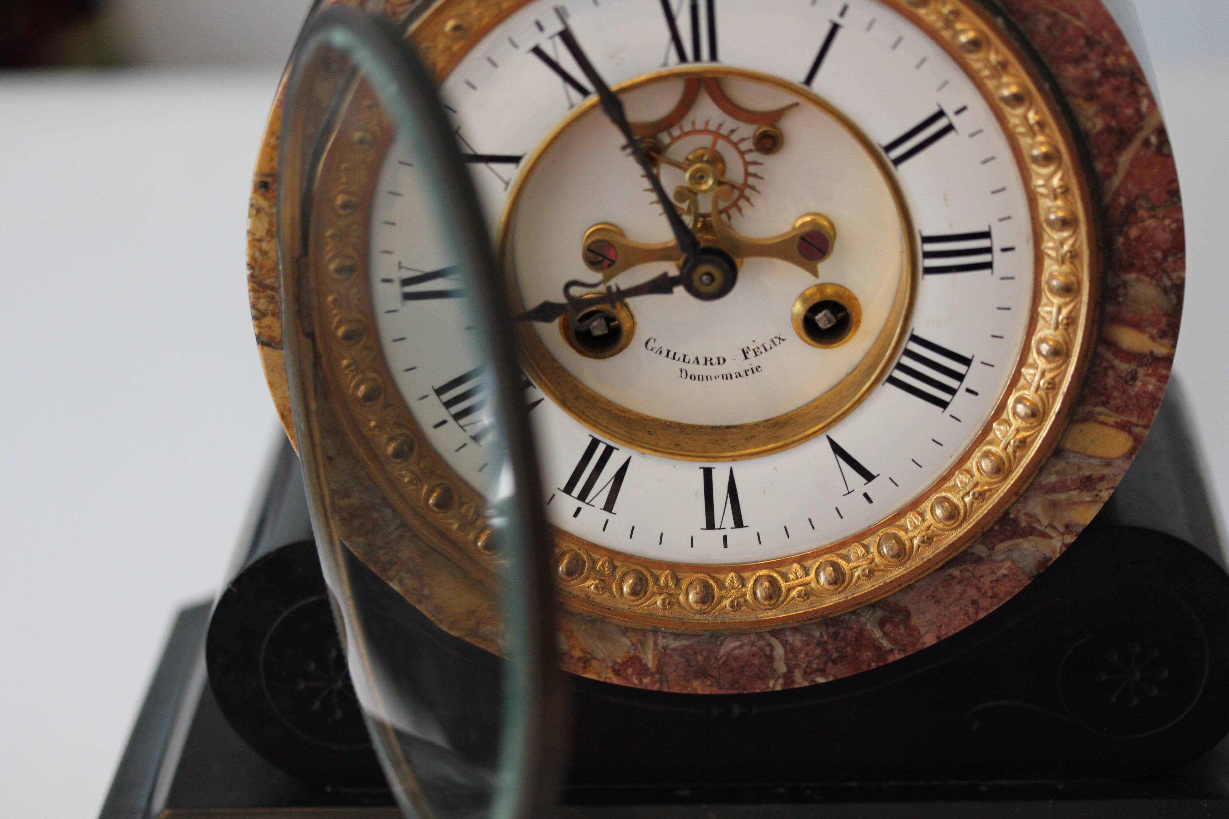 Old notary clock brocot movement and pendulum 2 bulbs 19th
