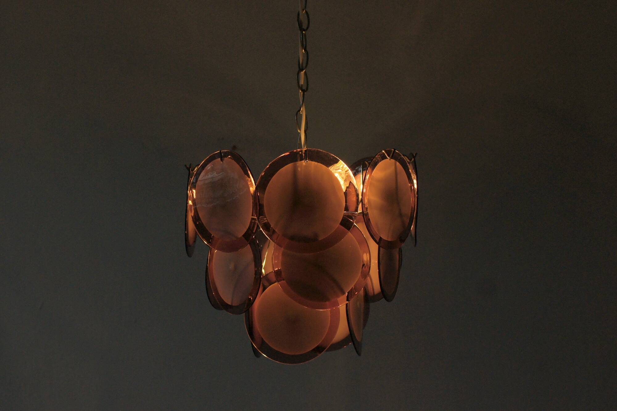 Murano Glass Discs Chandelier from AV Mazzega, 1970s